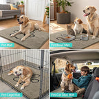 Smiry Dog Door Mat for Muddy Paws, Absorbent Dirt Trapper Non Slip Quick Dry Washable Chenille Mat for Mud Dogs, Entry Rug for Indoor and Outdoor (36x24 Inches, Warm Taupe and Black)