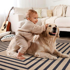 Tangsoo Geometric Easy Jute Rug 2x3 Washable Rug,Small Area Rug for Entryway,Non-Slip Black Thin Indoor Outdoor Door Mat Modern Farmhouse Carpet for Entrance Kitchen Bedroom Front Porch