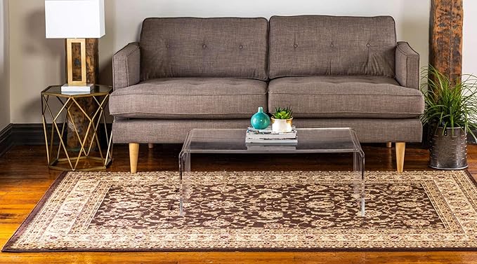 Unique Loom Voyage Collection Traditional Oriental Classic Intricate Design Area Rug (8' 0 x 11' 4 Rectangular, Brown/Ivory)