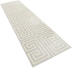 Unique Loom Athens Collection Classic Geometric Modern Border Design Area Rug (2' 7 x 10' 0 Runner, Gray/ Beige)
