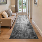 2x6 Black Rug Runners for Hallways Kitchen Runner Rug Non Slip Washable Black Long Runner Rugs with Rubber Backing Soft Abstract Carpet Runner for Bedroom, Kitchen, Bathroom, Entryway
