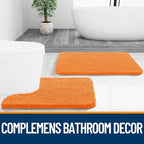 OLANLY Bathroom Rugs 36x24, Extra Soft Absorbent Chenille Bath Rugs, Rubber Backing Quick Dry, Machine Washable Bath Mats for Bathroom Floor, Tub and Shower, Home Decor Accessories, Orange