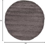Unique Loom Solid Shag Collection Area Rug (6' 1" Round, Graphite Gray)