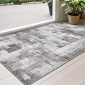 LUMI Ultra Thin Door Mat, 24x36 Non Slip Indoor Doormat Entrance Washable Rugs Entryway Oriental Vintage Soft Carpet for Kitchen Bedroom Front Door, Grey