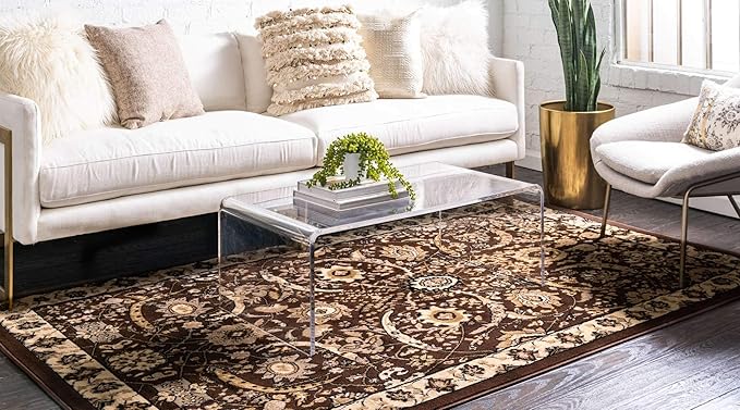 Unique Loom Espahan Collection Area Rug - Cape Cod (7' 10" x 10' Rectangle, Brown/ Beige)