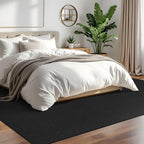 IOHOUZE Washable Area Rug 6x9 Non Slip Rubber Backed Rugs for Living Room, Dining Room Rugs Bedroom Rug, Woven Indoor Floor Carpet for Living Room Nursery Office, Black/Grey