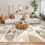 MUJOO 9x12 Area Rugs,Washable Rugs for Living Room Bedroom Dining Room,Large Boho Throw Floor Carpet Non Slip Soft Modern Abstract Bohemian Neutral Beige