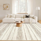 Nakagishi Area Rug Living Room Rugs: 5x7 Machine Washable Boho Large Neutral Farmhouse Stain Resistant Moroccan Indoor Floor Carpet for Bedroom Nursery Dorm Classroom Playroom Dining Room Home- Brown