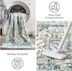 zesthome 9x12 Area Rugs-Washable Rug for Living Room, Non-Slip Backing Rugs, Stain Resistant 9x12 Rug for Bedroom, Ultra-Thin Low Pile Rugs, Vintage Large Home Decor