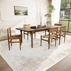 Area Rug 10x12 Washable Rug, Vintage Boho Medallion Rugs Non-Slip Soft Low Pile Large Distressed Rug Indoor Retro Carpet for Living Room Bedroom Dining Room Home Office (Beige, 10'x12')