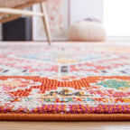 SAFAVIEH Madison Collection Runner Rug - 2'2" x 6', Rust & Pink, Boho Diamond Distressed Design, Non-Shedding & Easy Care, Ideal for High Traffic Areas in Living Room, Bedroom (MAD418Q)