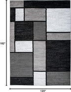 Rugshop Contemporary Modern Boxes for Entryway,Home Office,Living Room,Bedroom,Kitchen Non Shedding Area Rug 4' x 6' Gray
