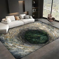 3D Hole Area Rug for Bedroom, 6x8ft, Visual Illusion Stone Cave Trap Design Home Decorative Rugs, Breathable Anti Skid Dirty Resistant Washable Soft Large Carpets for Family Indoor