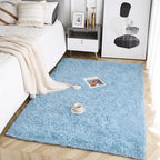 Beglad Fluffy Large Area Rugs 6x9 Feet, Modern Minimalist Style Shag Fuzzy Rugs, Non-Slip Indoor Carpet Soft Rugs for Kids Room, Bedroom & Living Room, Cobalt Blue