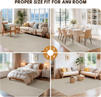 LBRO2M Easy Jute Solid Area Rug 5X7 Washable Rugs for Living Room Bedroom Natural Jute Look Indoor Outdoor Rug Durable, Solid Non Shedding Eco Friendly (5X7 Gray)