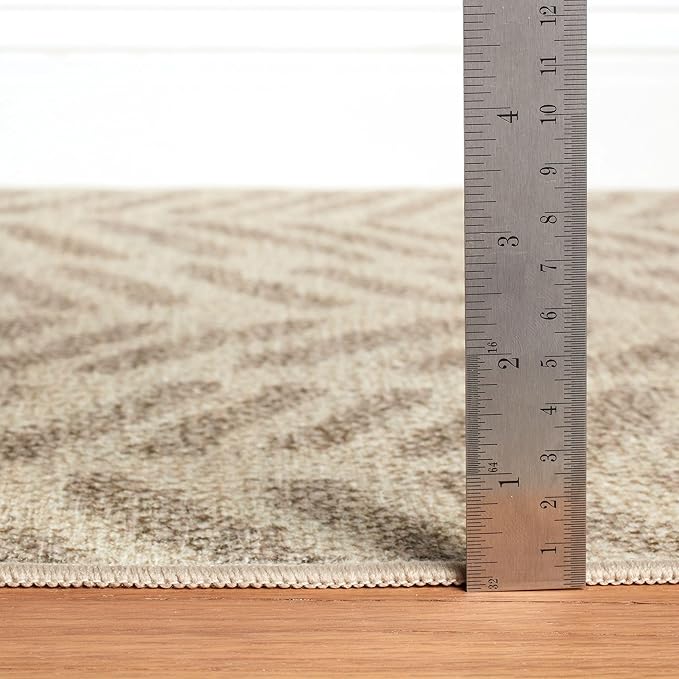 Dash & Albert Rowley Grey Machine Washable Rug, 2 X 3 Feet, Grey Graphic Pattern