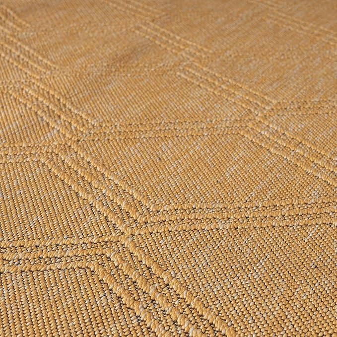 LUXE WEAVERS Modern Farmhouse Yellow 5x7 Washable Area Rug, Anti-Slip Diamond Pattern Carpet