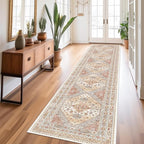 zesthome Washable Runner Rug 2.5x12 - Stain Resistant Entryway Rug,Ultra-Thin Kitchen Rugs, Anti Slip Backing Runner Rugs for Entrance Laundry Room Indoor Hallway (Orange,2.5'x12')