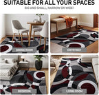 Rugshop Contemporary Abstract Circles Perfect for high Traffic Areas of Your Living Room,Bedroom,Home Office,Kitchen Runner Rug 2' x 10' Red