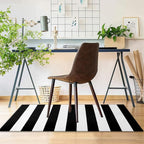 KOZYFLY Black and White Striped Runner Rug 2x4.3 Ft Washable Hallway Runner Rug Farmhouse Kitchen Hand Woven Cotton Indoor Outdoor Rug for Front Door Kitchen Hallway Bedroom Laundry Room