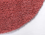 Unique Loom Davos Shag Collection Area Rug - Solid (4' 1" Round, Poppy)