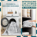 Istana 3x5 Area Rug - Light Grey Modern Rugs for Living Room 3x5 - Foldable Rugs for Bedroom/Living Room Rug - Stain Resistant Washable Rug - Eco-Friendly Small Area Rugs