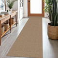 Braided Runner Rug 2x7 Ft Washable Runners for Hallways Non Slip Kitchen Runner Rug Cotton Entryway Runner Indoor, Woven Floor Carpet for Hall Kitchen Bedroom, Orange/Tan/Brown