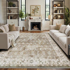 LUMI 4x6 Washable Area Rug for Living Room, Ultra Soft Traditional Vintage Rugs Non Slip with Rubber Backing, Low Profile, High Traffic, Stain Resistant Carpets, Ideal for Bedroom, Dining Room, Indoor