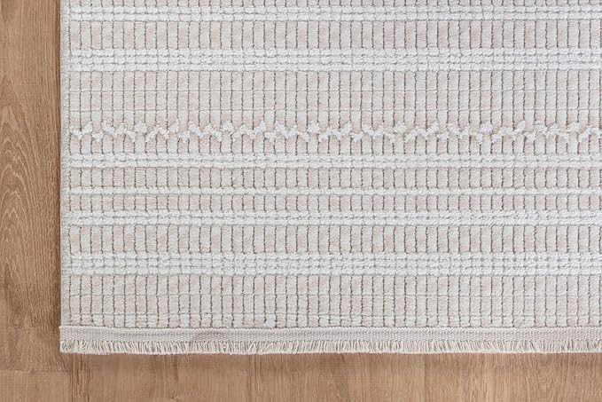 Modern Indoor Rug Stripe 4x6 Area Rugs for Living Room Luxury Kitchen Bedroom Durable Soft Geometric Durable Low and High Pile Stain Resistant Non Shedding Area Carpet 4x6