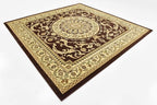 Unique Loom Versailles Collection Traditional Classic Medallion Floral Motif Area Rug (8' 0 x 8' 0 Square, Brown/ Ivory)
