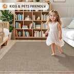 LBRO2M Easy Jute Solid Area Rug 8X10 Washable Rugs for Living Room Bedroom Natural Jute Indoor Outdoor Carpet Durable, Solid Non Shedding Eco Friendly (8X10 Natural)