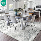 5x7 Machine Washable Area Rug for Living Room, Grey Modern Vintage Abstract Rug Large Non-Slip Low Pile Soft Faux Wool Carpet, Kids and Pets Friendly for Bedroom Dining Room Farmhouse Home Decor Rug