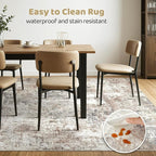10x14Ft Area Rugs Living Room: Washable Large Abstract Modern Soft Rug Stain Resistant Indoor Floor Non Slip Accent Carpet for Bedroom Nursery Playroom Office Dining Room Dorm Home- Brown