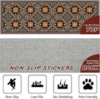 Brown Black Geometric Diamond Pattern Hallway Runner Rug - 2x7ft Soft Washable Rug, Corridor & Foyer High-Traffic Area Rugs, Durable Non-Slip Mat, Ethnic Southwestern Style Home Decor