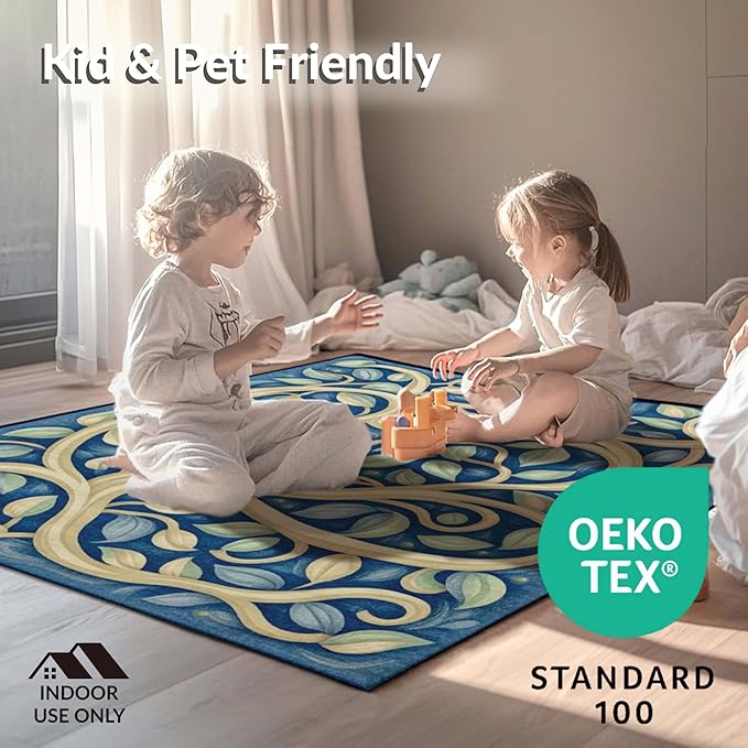 Flatwoven High Traffic Area Rug 4x6, Eclectic Mosaic Patchwork with Distressed Abstract Shapes and Lines, Non Slip, Stain Resistant, Washable Area Rugs for Living Room, Bedroom (Red, 4x6)