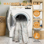 WILLSUN Washable Area Rugs, 2x6 Non-Slip Boho Area Rugs for Kitchen, Living Room, Bedroom, Machine Washable Vintage Rug, Indoor Floral Print Carpet for Home Decor, Kid & Pet Friendly Mat