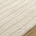Livabliss x Our PNW Home Cascade Minimalist Striped Area Rug, 9'2" x 12', Light Brown