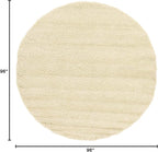 Unique Loom Solid Shag Collection Area Rug (8' Round, Pure Ivory)