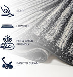 JONATHAN Y Khalil Modern Berber Stripe Black/Cream Runner Rug, 2x8, Contemporary, Bohemian, Easy-Cleaning for Living Room, Bedroom, Kitchen, Pet Friendly, Non-Shedding (MOH207F-28)
