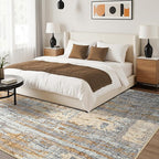Toneed Abstract Area Rug Modern Washable Rug Soft Non Slip Rug Low Pile for Bedroom Living Room Dining Room Camel 6x9 Feet