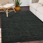 RUGSREAL Modern Area Rug 4x6 Rug for Bedroom Indoor Non-Slip Solid Color Area Rugs Non Slip Washable Contemporary Area Rug Throw Floor Carpet for Bedroom Living Room Kitchen, 4' x 6' Black