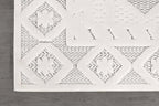 Modern Micro Loop Indoor Runner Rugs for Living Room Bedroom Kitchen Geometric Trellis White 2x7 Luxury Durable Low and High Pile Non-Shedding Stain Resistant Soft Area Carpet 2 x 7