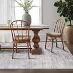 LUMI 5x8 Washable Low-Pile Area Rug for Living Room, Ultra Soft Modern Neutral Grey Rugs Non Slip with Rubber Backing, High Traffic, Stain Resistant Carpets, Ideal for Bedroom, Dining Room