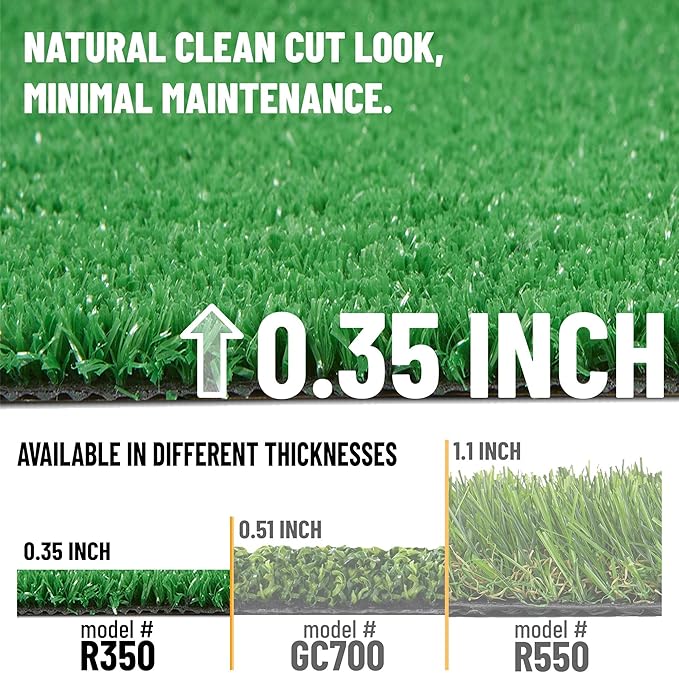 Ottomanson Artificial Grass Turf 22" x 30' Indoor Outdoor Faux Grass Rug with Drainage Holes, Customizable with Extra Long Size Options, Perfect for Patio Lawn Balcony Weddings Photoshoot Backdrop