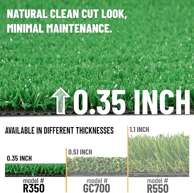 Ottomanson Artificial Grass Turf 2'7" x 32' Indoor Outdoor Faux Grass Rug with Drainage Holes, Customizable with Extra Long Size Options, Perfect for Patio Lawn Balcony Weddings Photoshoot Backdrop