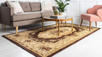 Unique Loom Versailles Collection Traditional Classic Floral Motif Area Rug (10' 0 x 13' 0 Rectangular, Brown/ Ivory)