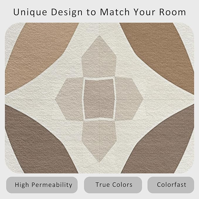 Geometric Rug, Washable 3x4 Rug for Living Room, Modern Abstract Patterned Indoor Carpet, Geometric Decor for Home, Bedroom, Soft Non Slip Thin Design FER83