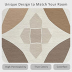 Geometric Rug, Washable 5x8 Rug for Living Room, Modern Abstract Patterned Indoor Carpet, Geometric Decor for Home, Bedroom, Soft Non Slip Thin Design FER89