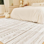 6x9 Area Rugs for Living Room Machine Washable Rug Distressed Indoor Carpet Neutral Moroccan Boho Rug Ultra Soft Area Rug for Bedroom Dining Room Playroom Office, Brown