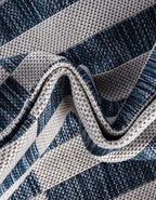 Unique Loom Outdoor Striped Collection Area Rug - Striped (2' 7" x 10' Runner Blue/Ivory)